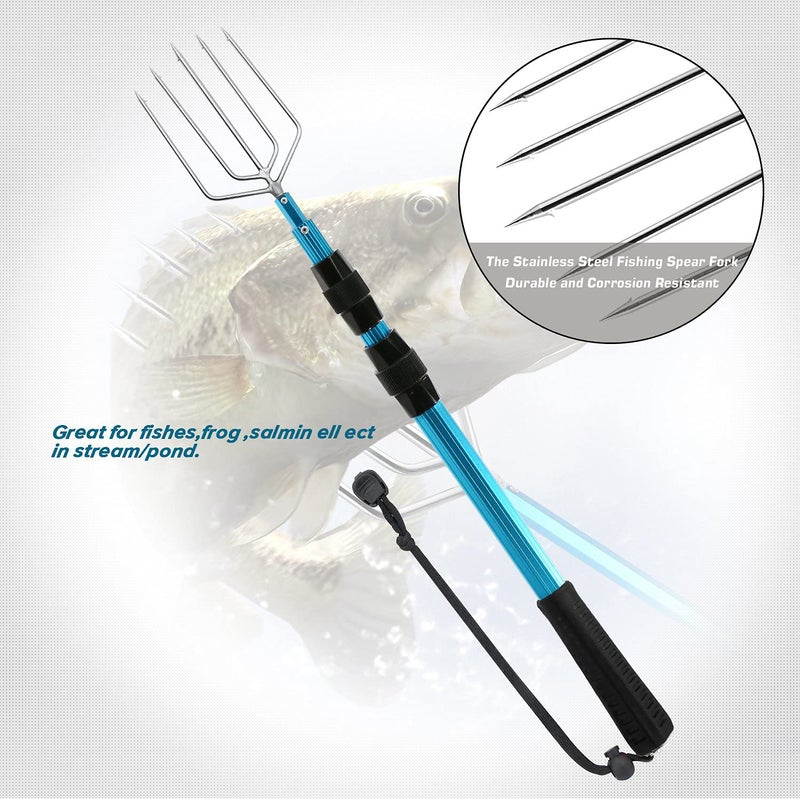 SAN LIKE SANLIKE Telescopic Fish Gaff with Stainless Sea Fishing Spear Hook Tackle, Soft Rubber Handle Aluminium Alloy Pole for Saltwater Offshore Ice Tool - Image 5